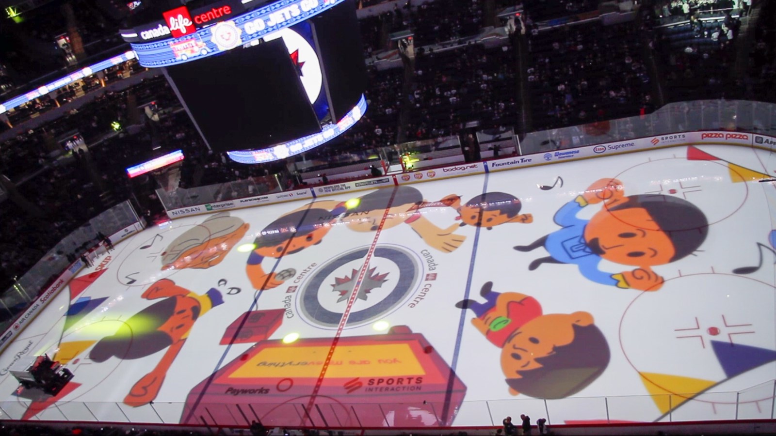 Sisler CREATE animations and motion graphics were projected on ice and larger than life.